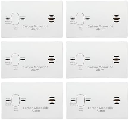 Kidde Carbon Monoxide Detector, AA Battery Powered, Portable for Travel or Home, 85 dB Alarm, LED Status Indicators, 3rd Edition, 6 Pack