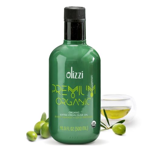Olizzi Premium Organic Olive Oil Extra Virgin - Award Winning, Early Harvest, Polyphenol Rich, First Cold Pressed, USDA Organic Certified, Kosher