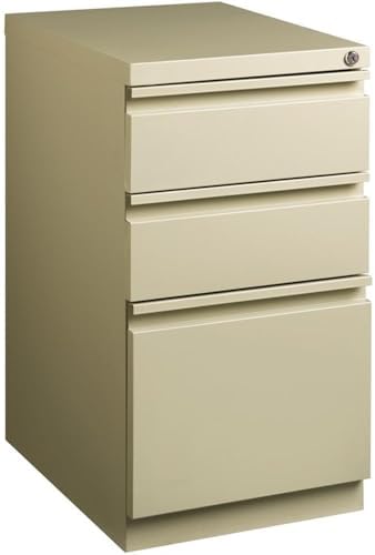 Pemberly Row 3 Drawers 27.75" Vertical White Metal Filing Cabinet Lockable Pre-Assembled Stationary Letter Size for Home, Office