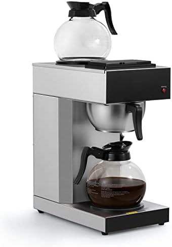 SYBO 12-Cup Commercial Pour Over Coffee Maker SF-CB-2GA | ETL Certified, Stainless Steel, Reusable Brew Basket, Spray Head, Fast Brewing