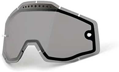 100% Goggle Vented Replacement Lens - Racecraft 1, Accuri 1, Strata 1 Compatible (Dual Pane Anti-Fog Vented-SMOKE)