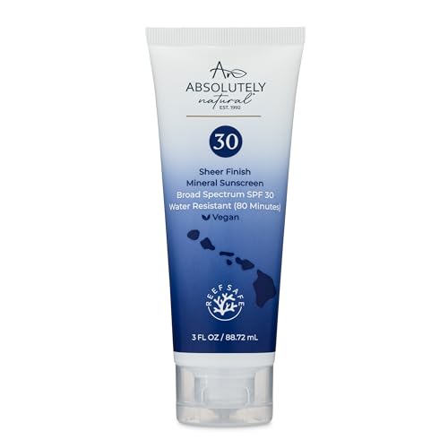 Absolutely Natural - SPF 15 Mineral Sunscreen - Broad Spectrum Water Resistant Moisturizer Lotion For Body & Face - With Non-Nano Zinc Oxide, Vitamin E, & Antioxidants - Made in USA, 3 Oz