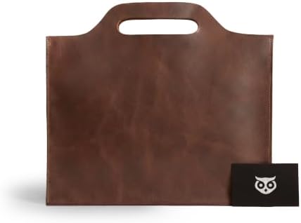 Hide & Drink, Flat Handbag, Minimalist Style Carry-On Bag, Thin Portfolio, Classic Document Holder, Travel Accessory, Full Grain Leather, Handmade