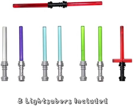 LEGO Star Wars Accessory and Weapons Pack - 8 Lightsabers, 8 Blasters, 2 Display Stands and More