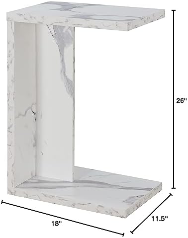 Convenience Concepts Northfield Admiral C Shaped End Table 18" - Contemporary Modern C Shaped Side Table
