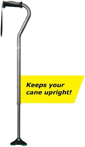 Hugo Mobility Adjustable Offset Quadpod Cane with Stable Tip, Smoke | Offset Quadpod Cane Features an Ultra Stable Tip for Confident, Everyday Walking Support and Balance