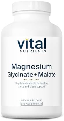 Vital Nutrients Magnesium Glycinate + Malate - 120mg Vegan Magnesium Supplement for Women and Men - Muscle, Heart, Bone Support* - Promotes Relaxation - Gluten, Dairy and Soy Free - 100 Capsules