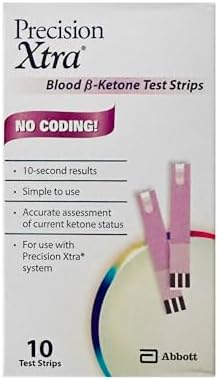 Precision Xtra Blood Ketone Test Strips - 10 ea - in Box