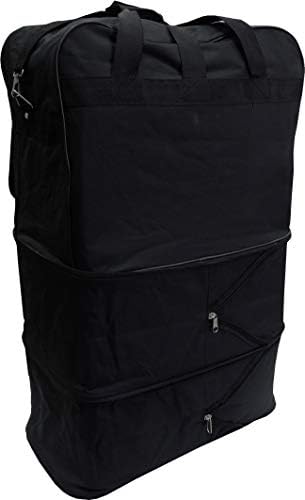 40" Black Rolling Wheeled Duffle Bag Spinner Suitcase Luggage - 5 Wheels
