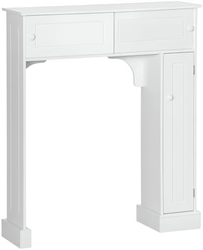 HOMCOM Over The Toilet Bathroom Cabinet Storage Cabinet White