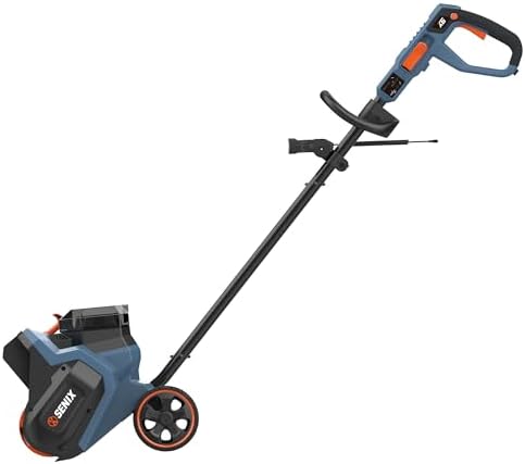 SENIX Cordless Snow Shovel, 40V | 13-Inch | 6-Inch | 8000mAh Snow Blower | 20FT Max Throw Distance, Plows 375lbs/Min, with Auxiliary Handle for Patio, Deck, Driveway