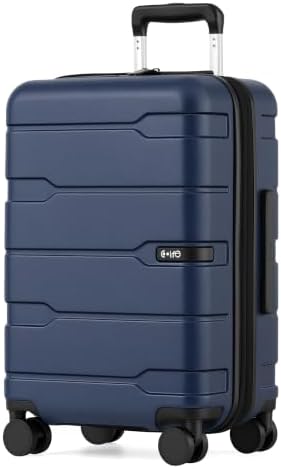 Coolife Medium Checked Luggage Hardside Suitcase with Spinner Wheels, 24in | Lightweight ABS+PC, Rolling Travel Suitcase with TSA Lock, Spinner Wheels, Durable Zipper, Charcoal