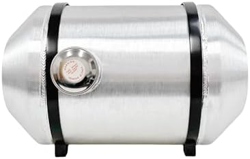 JSD 5 Gallons 10" x 16" Aluminum Spun Round Gas Tank End Fill 1/4" NPT Outlet- Off-road / Tractor Pull