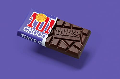 Tony's Chocolonely 42% Dark Milk Chocolate Bar with Pretzel & Toffee - Dark Milk Chocolate, Pretzel & Toffee Chunks, Belgium Chocolate