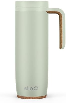 Ello Magnet 18oz Insulated Stainless Steel Travel Mug with Handle, Poseidon