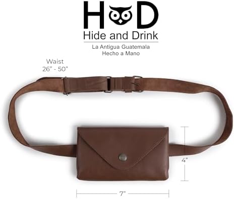 Hide & Drink, Waist Pouch, Fanny Pack, Medieval Bag, Vintage Purse, Phone Holder Cable Case, Easy Travel for Digital Nomads, Full Grain Leather