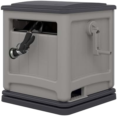 Suncast 225 ft. Swivel Hideaway Hose Reel with Hose Guide and Crank Handle, Mocha/Taupe
