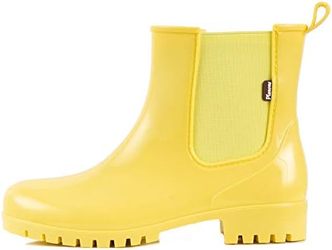 planone Cute Short Rain Boots for Women, Waterproof Chelsea Ankle Boots