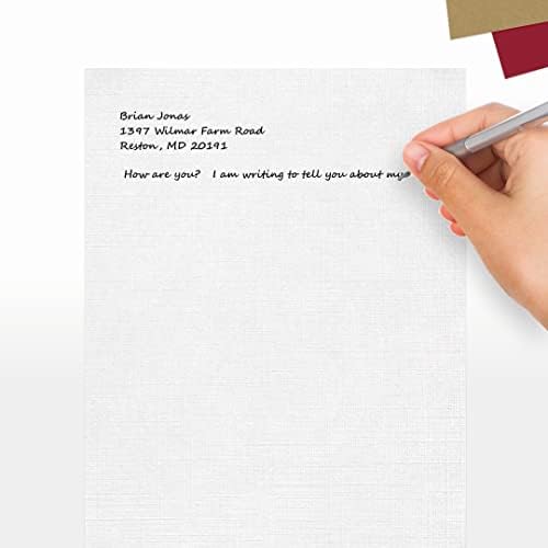 LUXPaper 8.5" x 11" Linen Paper | Letter Size | White Linen | 24lb. Paper Weight (60lb. Text) | 50 Qty