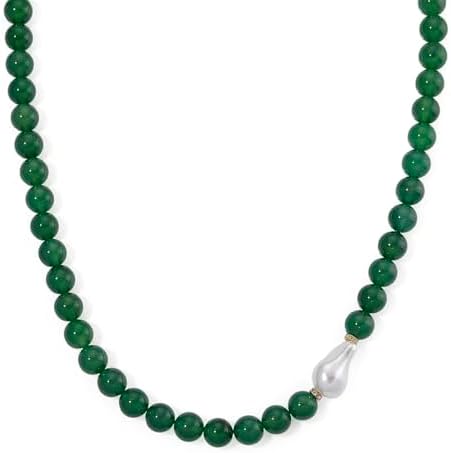 Onyx Baroque Shell Pearl Cubic Zirconia 405.00 ctw Necklace Steel 20"