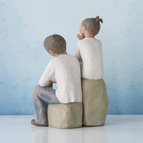 Willow Tree We are Three, Sculpted Hand-Painted Figure, Darker Skin | Cast from a Susan Lordi Original Carving, Celebrates Close Bonds, Meaningful Relationships, Thoughtful Keepsake Gift Idea