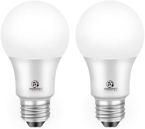 Energetic 4-Pack Dusk to Dawn LED Outdoor Light Bulb, 60 Watt Equivalent(6W), 800LM, Warm White 3000K, E26 Base