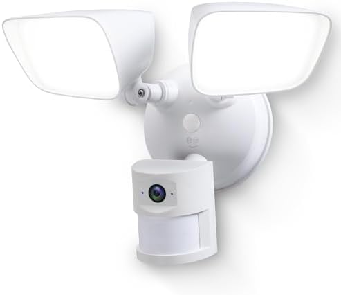 Geeni Lighthawk Smart Floodlight Camera, 3MP Ultra-HD Video, 1800 Lumens | Motion-activated light, two-way audio, built-in siren, hardwired outdoor