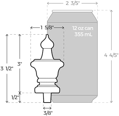 Turned Birch Wooden Finial | 3 1/2 Height | Unfinished Wood Finials for Crafts, Decorative Finials for Birdhouse, Grandfather Clock, Curtain Rod