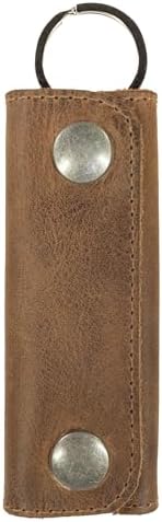 Hide & Drink, Leather Double Snap Key Holder, Key Ring Organizer, Accessories, Handmade :: Bourbon Brown