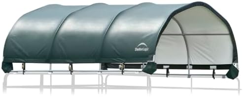 ShelterLogic Corral Shelter and Livestock Shade Waterproof and UV Treated Universal Cover for Horses, Goats