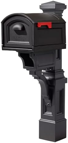 Step2 Atherton Mail Post, Mailbox Not Included, Weather Resistant, Large Outdoor Mailbox Post, Made of Durable Plastic, Easy to Install, Classic White