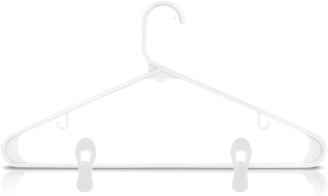 Otylzto 20PCS Multi-Purpose White Hanger Clips, Standard Plastic Clips