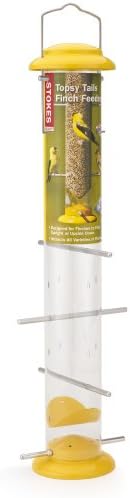 Stokes Select 38169 Topsy Turvy Finch Bird Feeder with Eight Perches, Yellow, 19-Inch tall, 1.5 lb Capacity