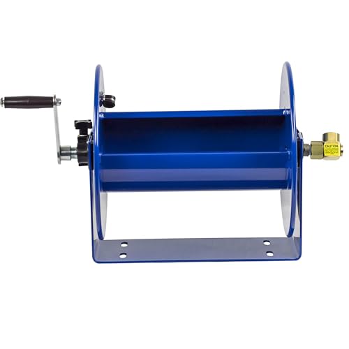 Coxreels 112-3-100 Hand Crank Hose Reel - Heavy-Duty Steel Frame for Stability - Adjustable Tension Brake for Controlled Operation- Fits 3/8 x 100 ft Hose - 12 x 18.25 x 13 inches