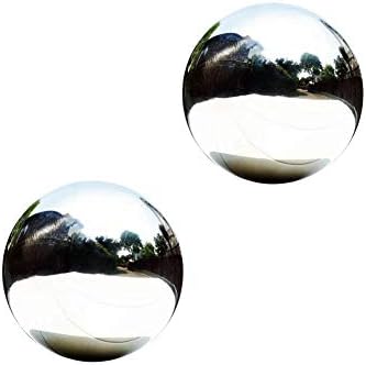 Stainless Steel Gazing Ball, 6 Pcs 50-150 mm Mirror Polished Hollow Ball Reflective Garden Sphere, Floating Pond Balls Seamless Gazing Globe for Home Garden Ornament Decorations (6 Pcs Mix)