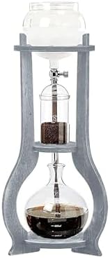 Nispira Iced Coffee Cold Brew Drip Tower Coffee Maker, 6–8 Cup Manual Cold Brew Brewer with Adjustable Valve, Wooden Frame & Glassware, Slow Cold Extraction System