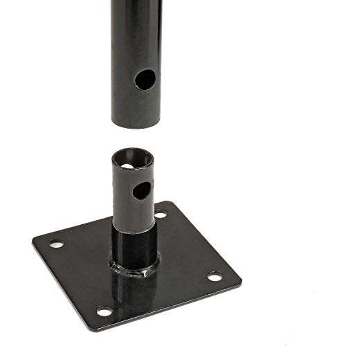 Global Industrial 41"L Wave Bike Rack, Black, Flange Mount, 5-Bike Capacity | Black Powder Coated Steel, Commercial Bike Rack for Stores