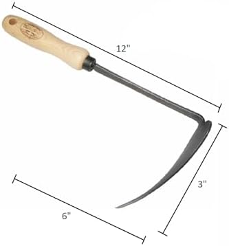DeWit Korean Right Hand Hoe - Versatile Ho-Mi Garden Tool with Tempered Boron Steel Blade & Ash Hardwood Handle (12" Total Length, 0.65lbs)