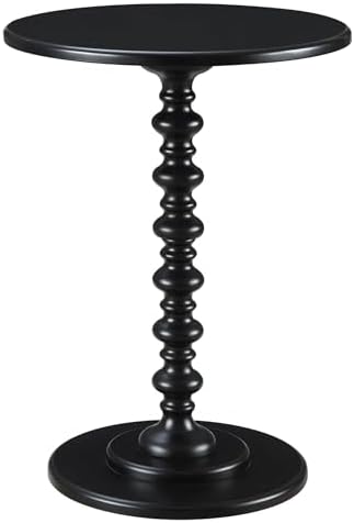 Convenience Concepts Palm Beach Spindle Table 17.75" - Traditional Round End Table for Living Room, Turned Solid Wood Side Table, Classic Display Pedestal Table, Espresso
