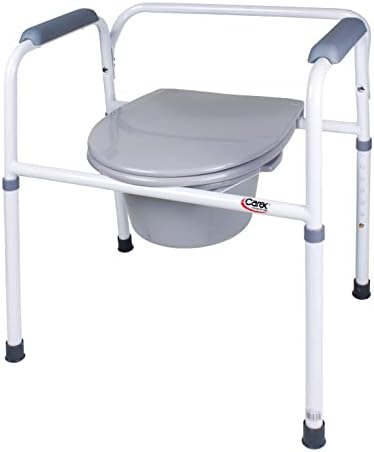 Carex Steel Commode Chair - Portable Bathroom Toilet for Elderly, Handicap, and Beside Toilet Users - 3 in 1 Commode Chair - 250 lbs Capacity