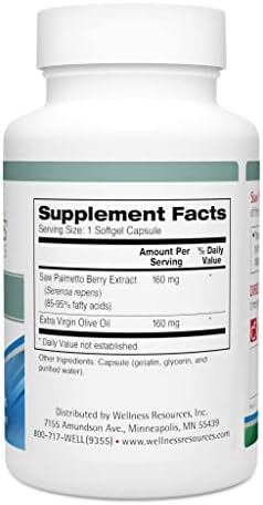 Wellness Resources Saw Palmetto Deep CO2 Extraction, No Solvents - High Potency for Prostate Health, Urinary Health (90 Capsules)