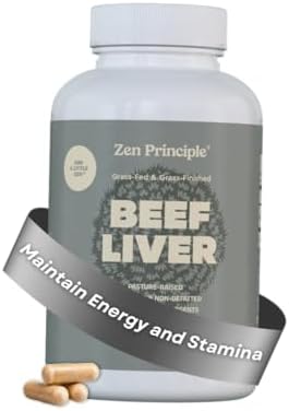 Zen Principle Ultra-Pure Desiccated Beef Liver, Grass-Fed & Finished New Zealand, No Hormones or GMOs, Natural Energy & Workout Support with Iron