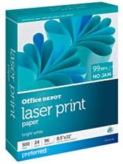 Office Depot Laser Printer Paper, Letter, 500 Sheets