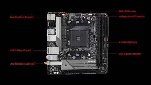 ASRock A520M-ITX/AC Supports 3rd Gen AMD AM4 Ryzen™ / Future AMD Ryzen™ Processors (3000 and 4000 Series Processors) Mini ITX Motherboard