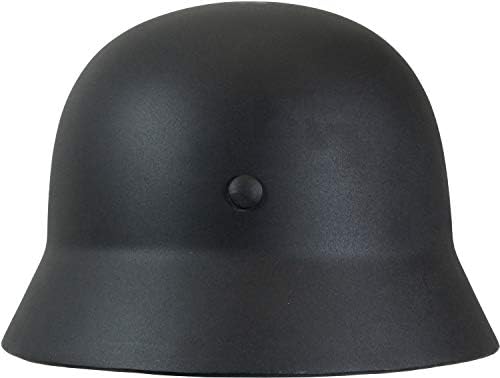 Epic Militaria WW2 German Army BLACK M35 STEEL HELMET with Leather Liner & Chin Strap
