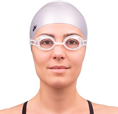 The Friendly Swede Goggles for Women & Men, 3 Nose Pieces & Case | 2 Pack, Wide Angle Lens, Anti Fog Swimming Goggles, 3 sizes of Interchangeable nose bridge (S, M, L), White/Black