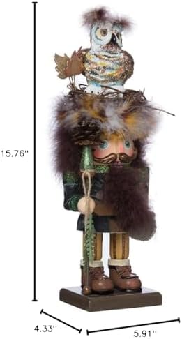 Kurt Adler 16-Inch Hollywood Woodsman Nutcracker with Owl Hat