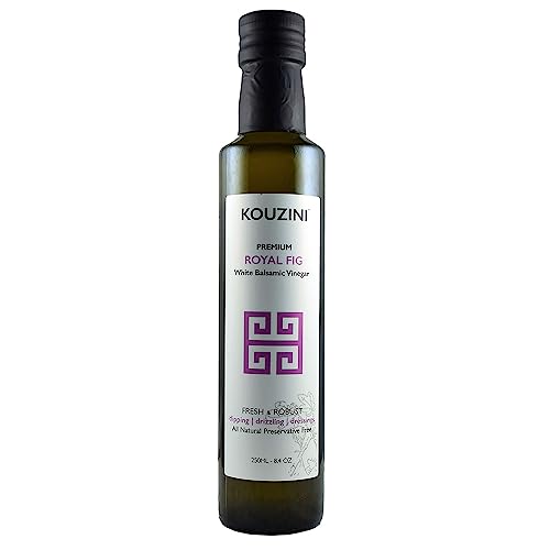 Kouzini Ultra-Premium Peach White Balsamic Vinegar, Aged, No Added Sugars or Preservatives, Ideal for Salads, Meats, Fish, Pizza, & Bread Dipping, Luxurious Balsamic Vinegar of Modena, 250ml