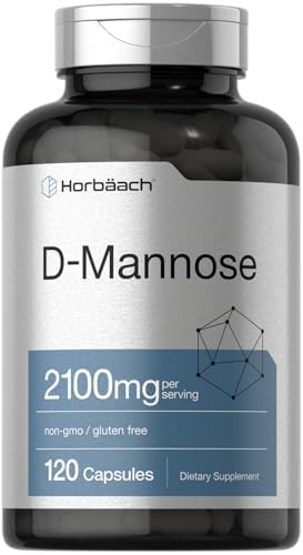 Horbäach D-Mannose Supplement 2100mg | 120 Capsules | Pills For Women and Men | Non-GMO & Gluten Free