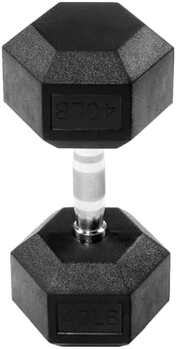 Rubber Encased Hex Dumbbell with Knurled Alloy Material Non-slip Handle, Basic Professional Dumbbell